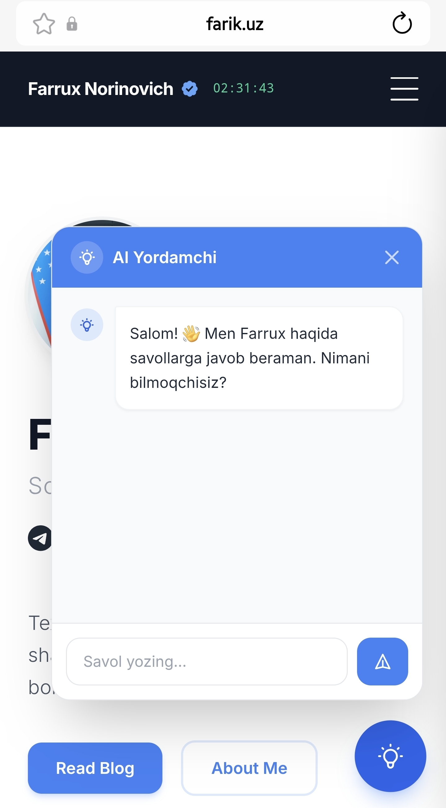 Shaxsiy Ai Yordamchim😀
